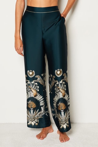 Broek Wilde Placed - Donkergroen