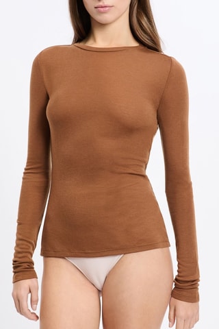 Wollen Top - Bruin