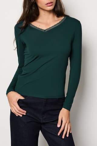 T - shirt Warm Me Up Lace -  Vert émeraude -  - Etam