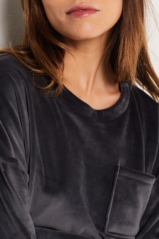 Velours Sweater Polka - Antraciet