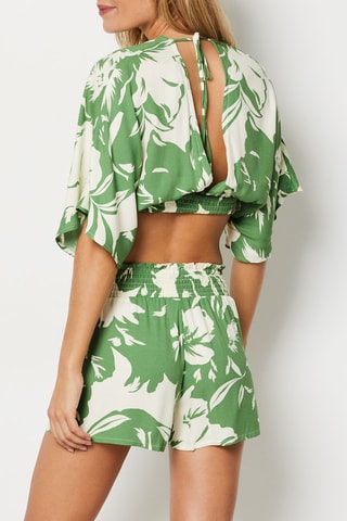 Pyjamashort - Zeegroen en Wit