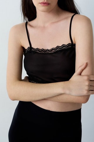 Crop top Embleme - Zwart