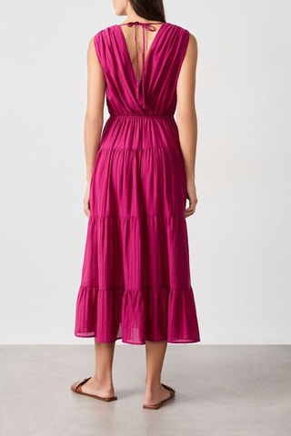 Jurk met Ruches Vintage st tropez - Fuchsia