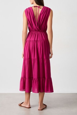 Jurk met Ruches Vintage st tropez - Fuchsia