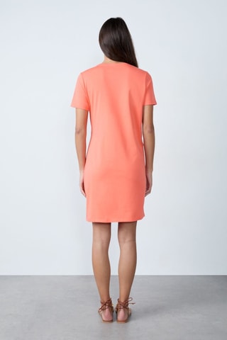 Rechte Jurk Vintage st tropez - Koraalrood