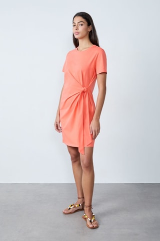 Rechte Jurk Vintage st tropez - Koraalrood