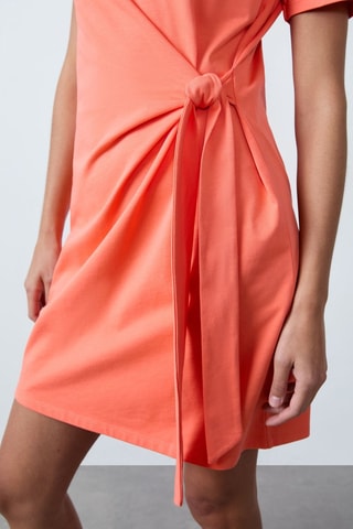 Rechte Jurk Vintage st tropez - Koraalrood