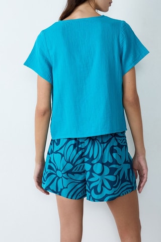Blouse Erin - Pauwblauw