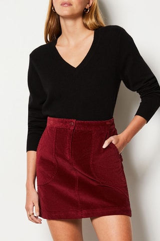 Velours Minirok Enory - Bordeauxrood
