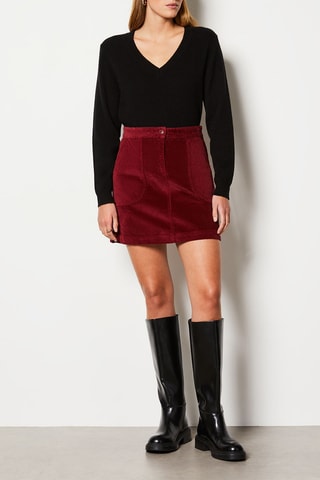 Velours Minirok Enory - Bordeauxrood