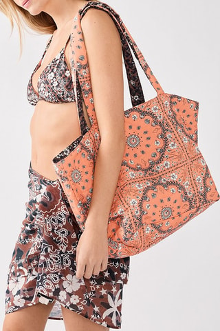 Dubbelzijdige Totebag Arizonalove - Bruin en Zalmkleurig