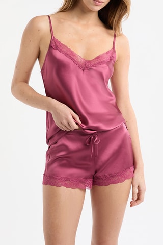 Zijden Pyjamashort Milky - Oudroze