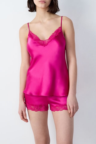 Zijden Pyjamahemd Milky - Fuchsia
