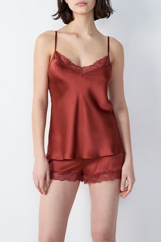 Zijden Pyjamahemd Milky - Bruin