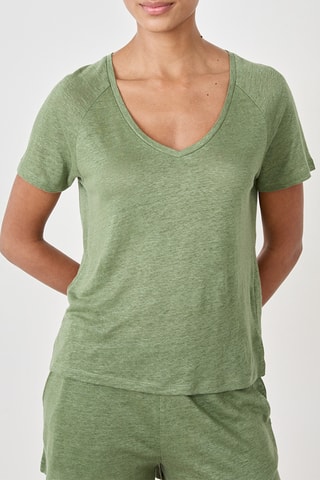 T-shirt de pyjama en lin Josie - Vert clair