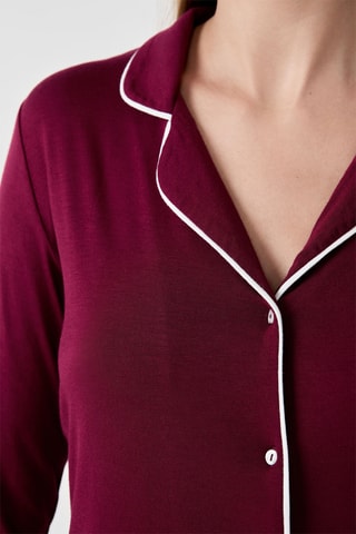 Pyjamablouse Albane - Bordeauxrood