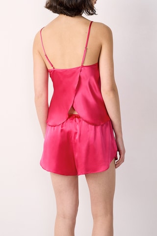 Caraco de pyjama en soie Karlo - Fuchsia