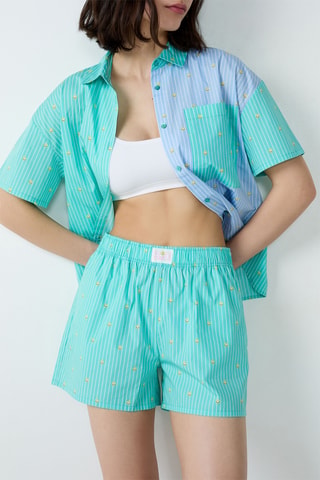 Short de pyjama Smiley Vahe - Vert clair