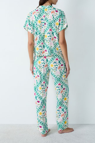 Chemise de pyjama Fadella - Vert et blanc