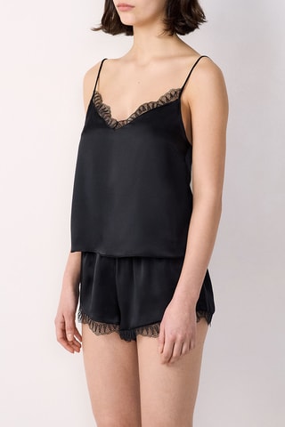 Zijden Pyjamahemd Softy - Zwart