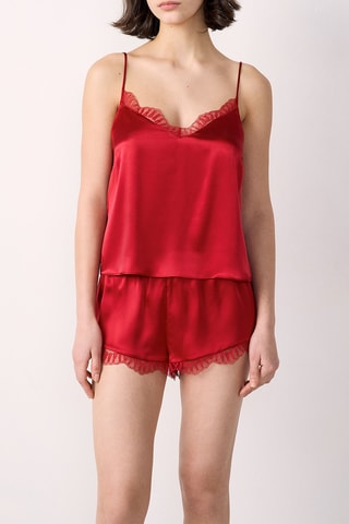 Caraco de pyjama en soie Softy - Rouge