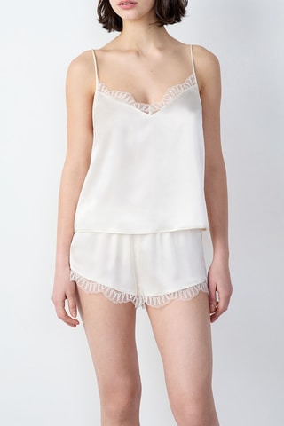 Caraco de pyjama en soie Softy - Ecru