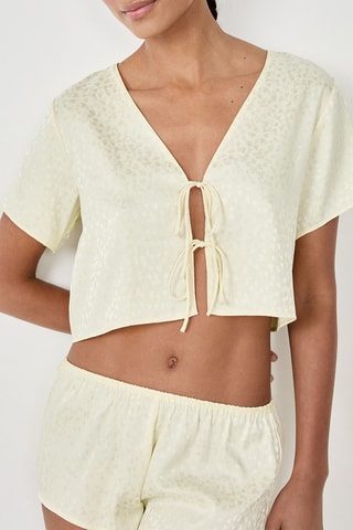 Crop Pyjamatop Novia - Ivoorkleurig