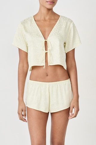 Crop Pyjamatop Novia - Ivoorkleurig
