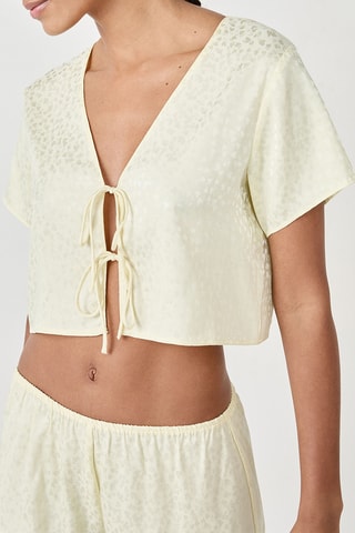 Crop Pyjamatop Novia - Ivoorkleurig