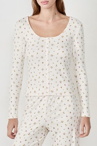 Gilet de pyjama Bethany - Ecru