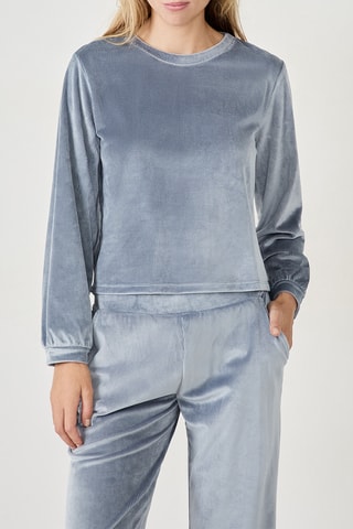 Sweat en velours Bradley - Ciel