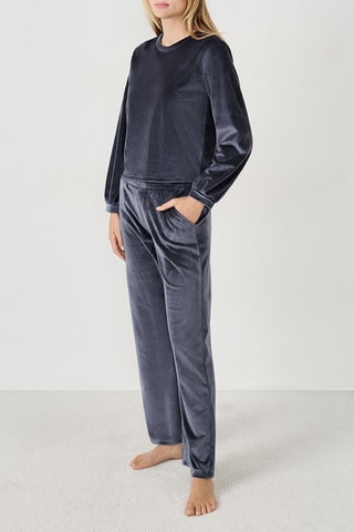 Sweat en velours Bradley - Bleu nuit