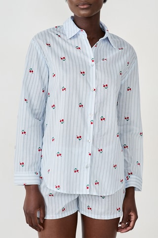 Pyjamablouse Raya - Hemelsblauw