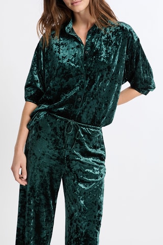 Chemise de pyjama en velours Faywen - Vert émeraude