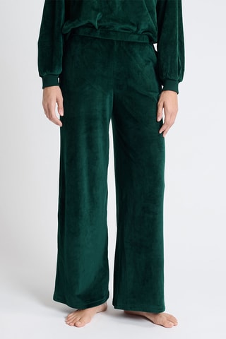 Pantalon de pyjama en velours Gio - Vert émeraude