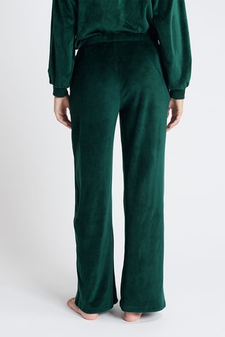 Pantalon de pyjama en velours Gio - Vert émeraude