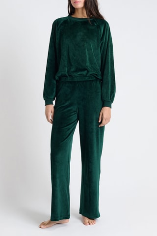 Pantalon de pyjama en velours Gio - Vert émeraude