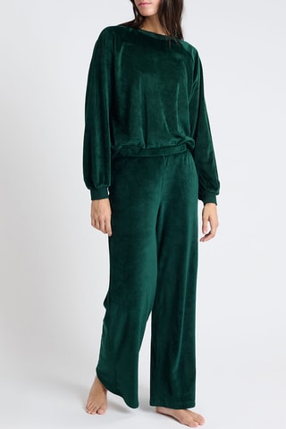 Pantalon de pyjama en velours Gio - Vert émeraude