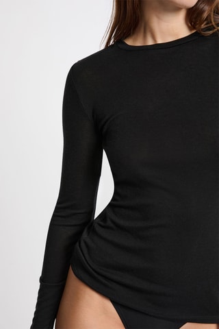 Wollen T-shirt Warm Wool- Zwart