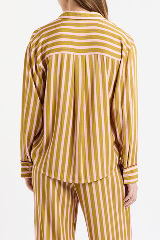 Pyjamablouse Mocca - olijfgroen en roze