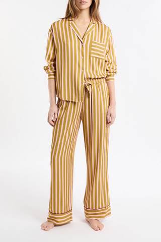 Pyjamabroek Mocca - olijfgroen en roze