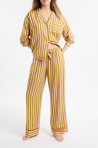 Pyjamabroek Mocca - olijfgroen en roze