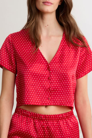 Pyjamablouse Mon cœur - Rood