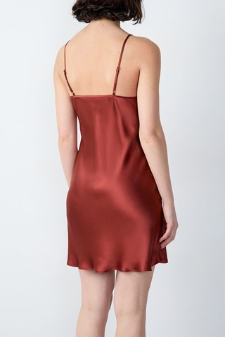 Zijden Slipdress Milky - Steenrood