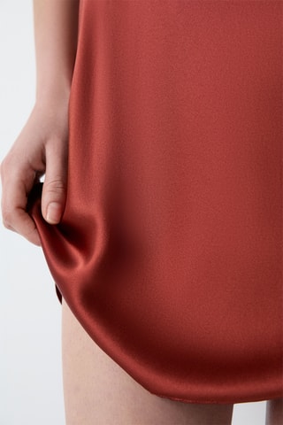 Zijden Slipdress Milky - Steenrood