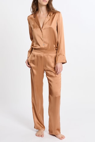 Zijden Pyjamabroek Pearly - Lichtbruin