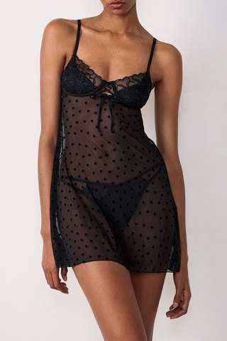 Slipdress Déclaration flock - Zwart