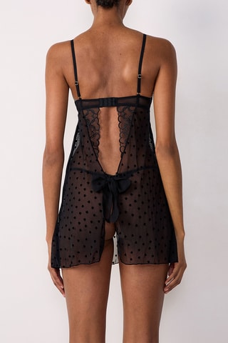 Slipdress Déclaration flock - Zwart