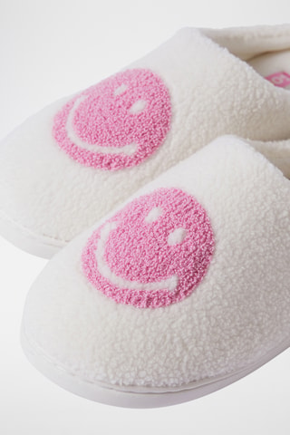 Pantoffels Smiley - Ecru