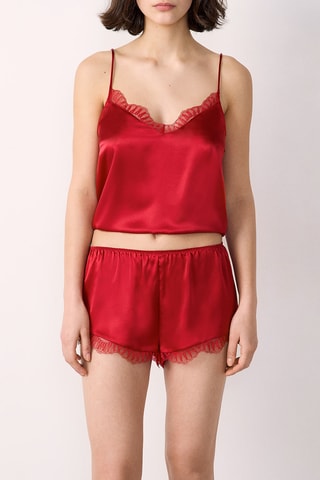 Short de pyjama en soie Softy - Rouge
